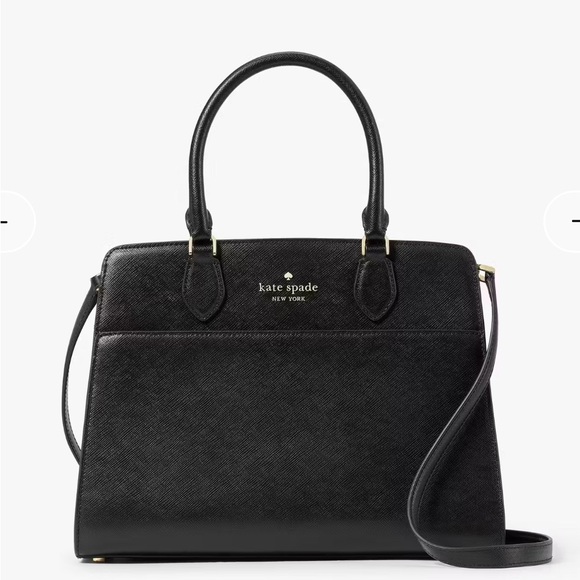 kate spade Handbags - Kate Spade Madison Medium Satchel Bag Black NWT